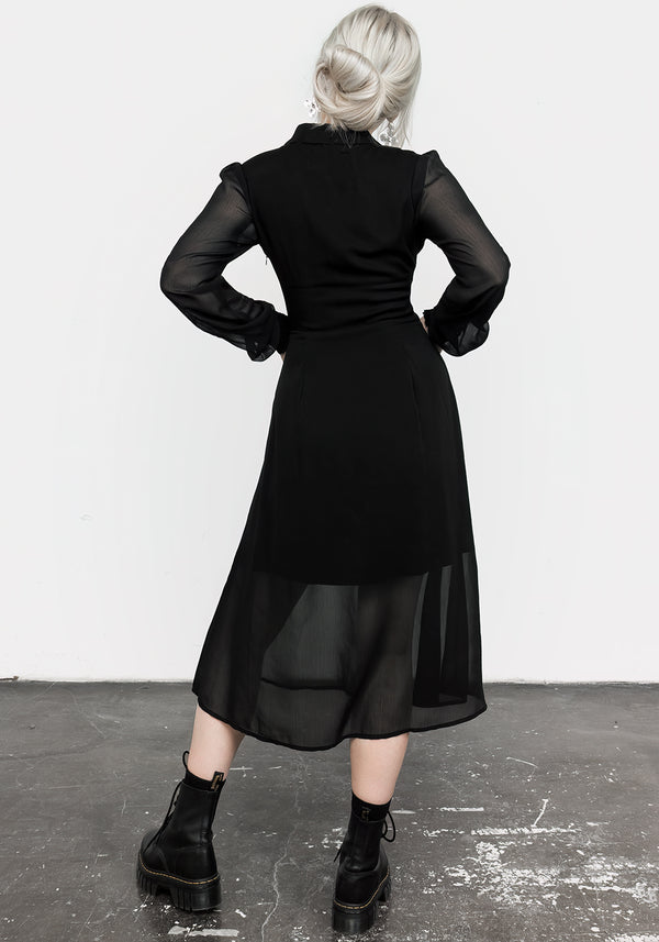 Nancy Sheer Midi Shirt Dress