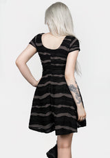 Distortion Short Sleeve Mini Skater Dress