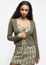 Retrograde Textured Tie Front Cardi