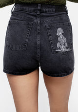 Eden Embroidered Denim Mom Short