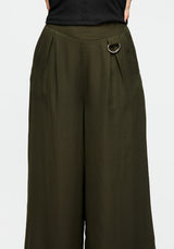 Descensum Wide Leg Green Trousers