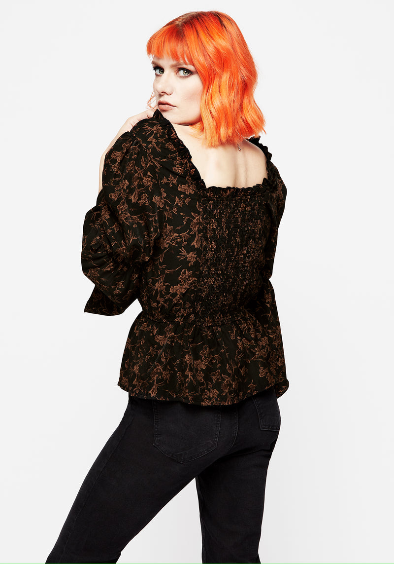 Monstera Peplum Top