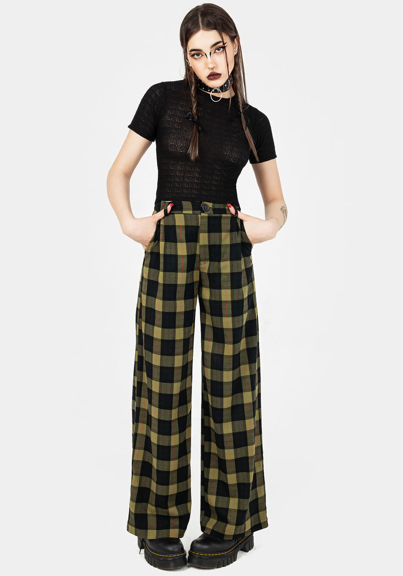 Rapture Wide Leg Check Trousers