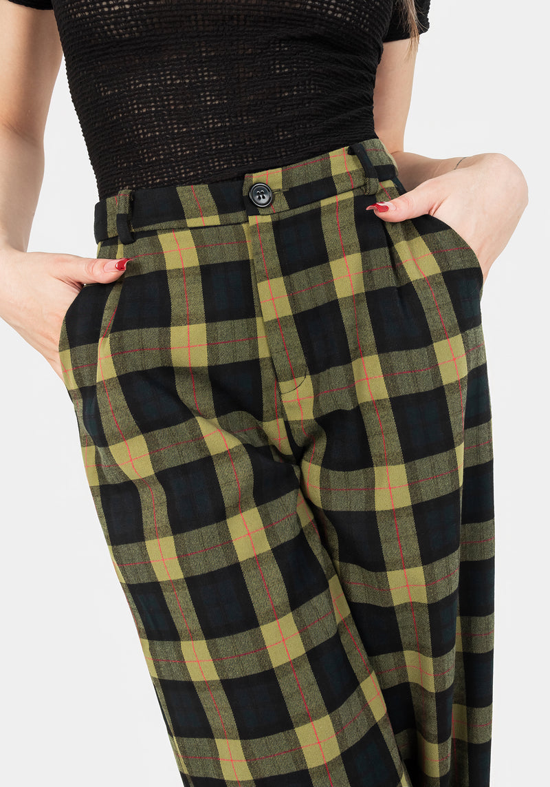 Rapture Wide Leg Check Trousers