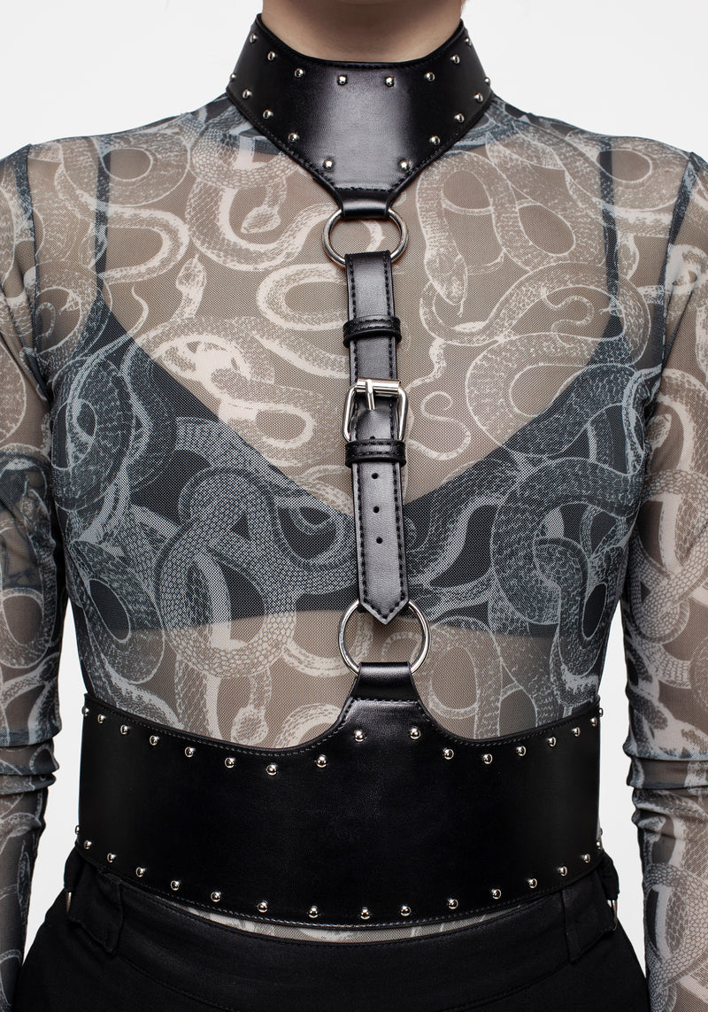 Choke Studded Collar Harness