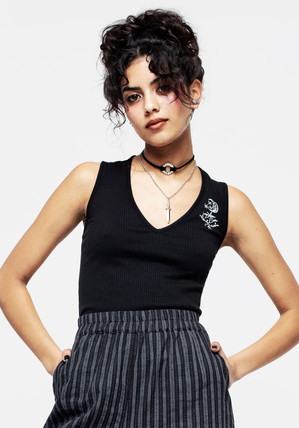 Moonflower V-Neck Vest Top