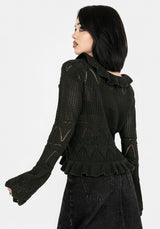 Belleville Ruffle Crop Knit Cardigan