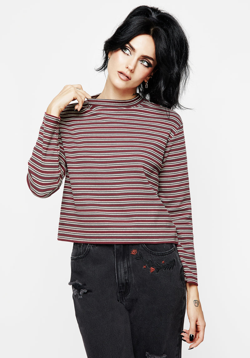 Calliophis Stripe Long Sleeve Crop Tee