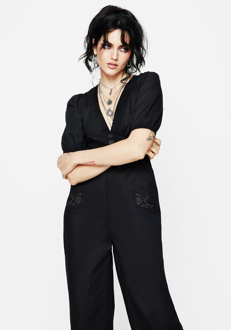 Briar Embroidered Linen-Blend Jumpsuit