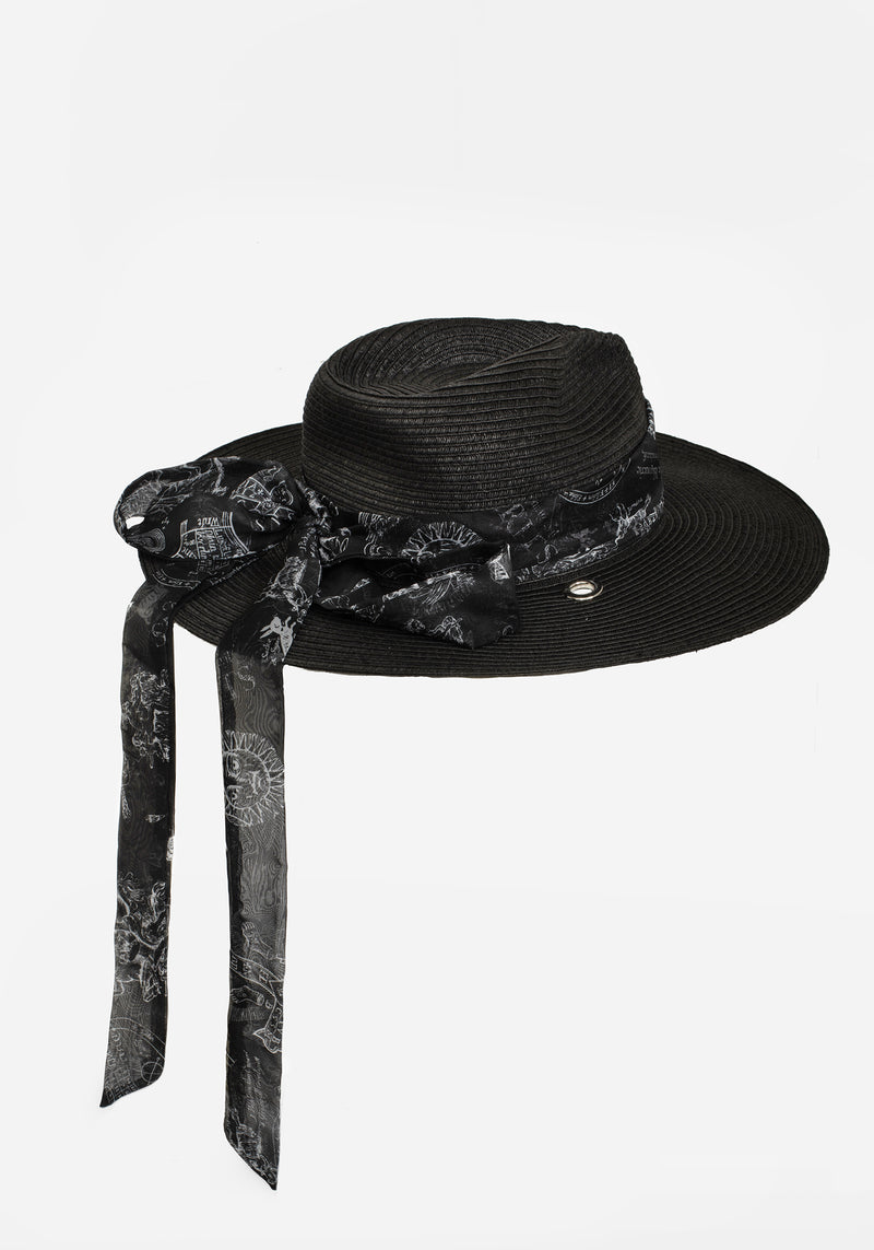 Maleficarum Tie Detail Sun Hat