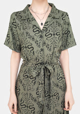 Dominion Snake Print Midi Shirt Dress