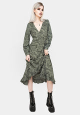 Dominion Snake Print Midi Wrap Dress