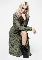 Dominion Snake Print Midi Wrap Dress