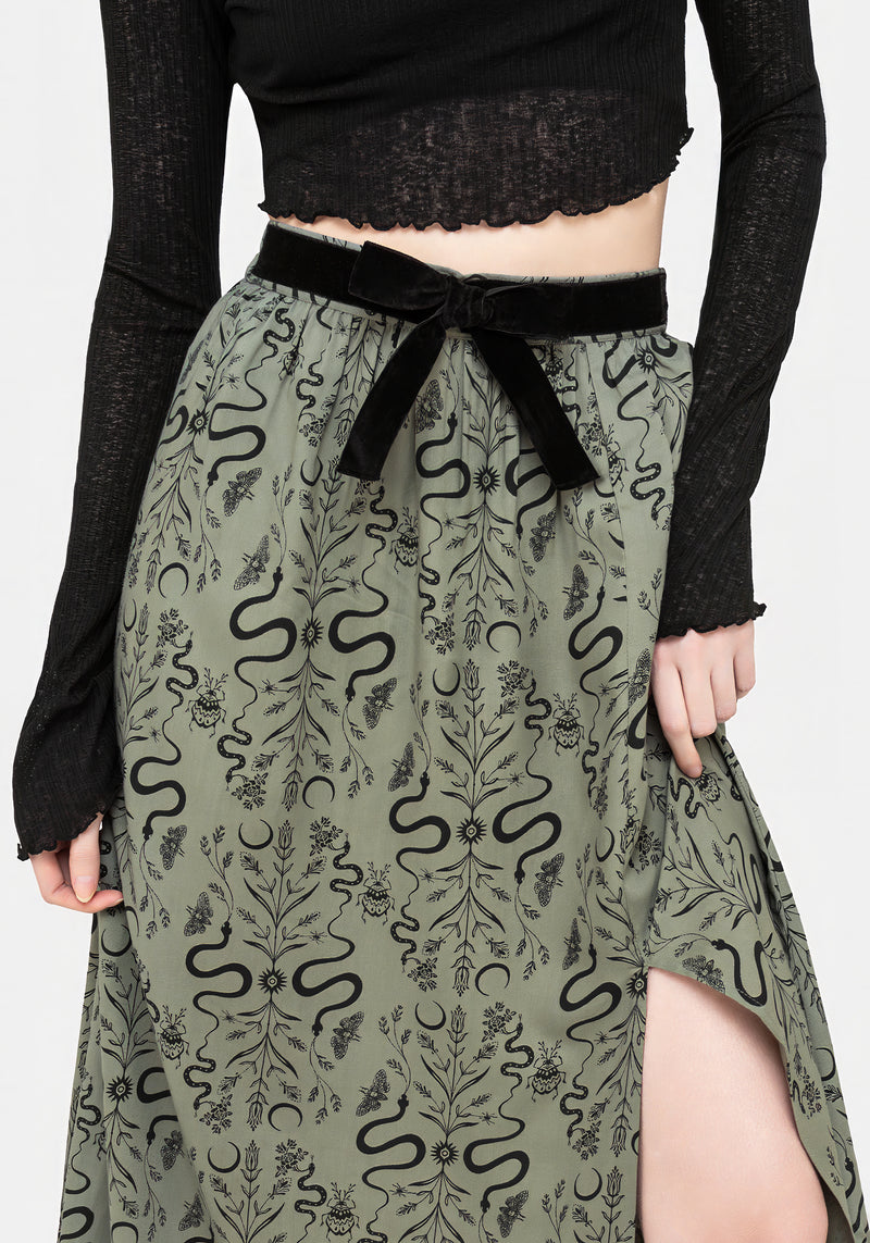 Dominion Snake Print Midi Skirt