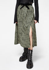 Dominion Snake Print Midi Skirt