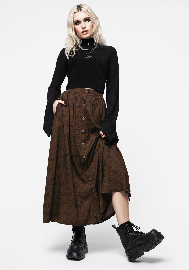 Rosamoth Button Up Midi Skirt