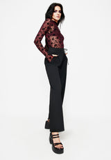 Theodora Floral Mesh Long Sleeve Top