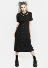 Medea Button Front Collared Midi Dress