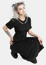 Medea Button Front Collared Midi Dress