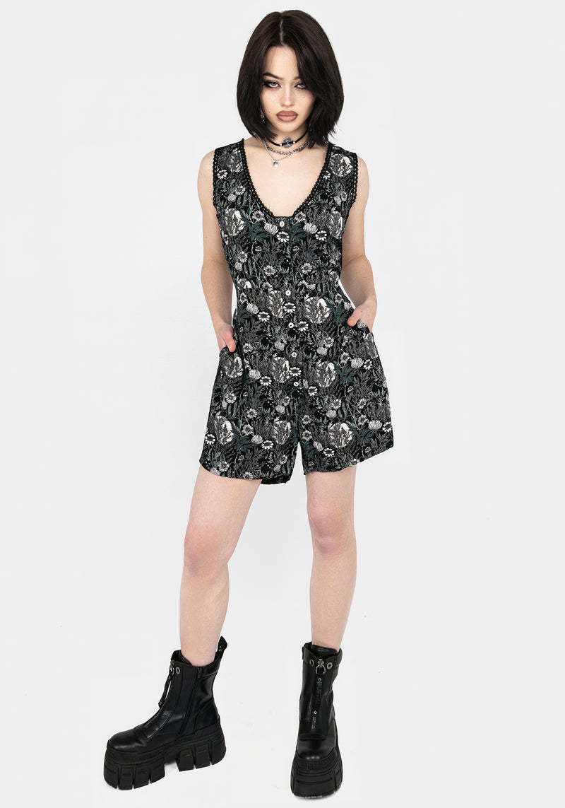 Nightbloom Lace Trim Playsuit