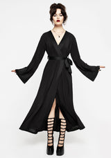 Veles Embroidered Chiffon Midaxi Wrap Dress