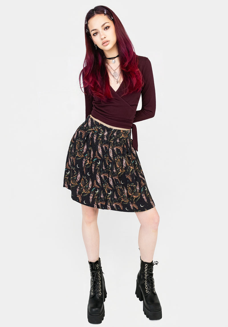 Atropos Button Front Mini Skirt