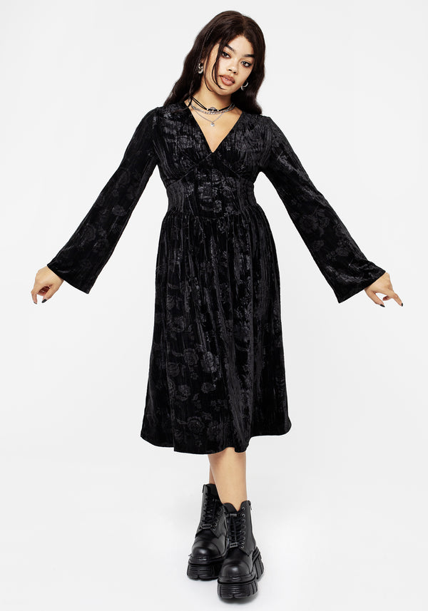 Invocation Flared Sleeve Midi Dress