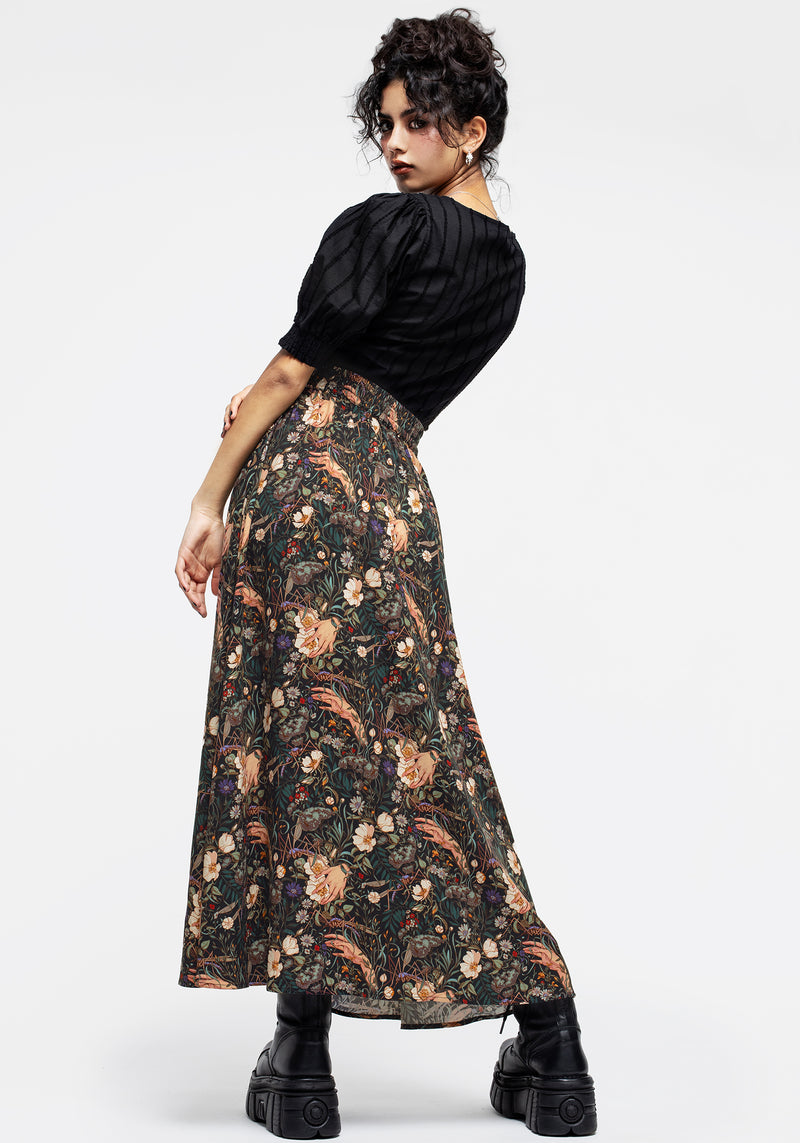 Ophelia Viscose Tie Waist Midaxi Skirt