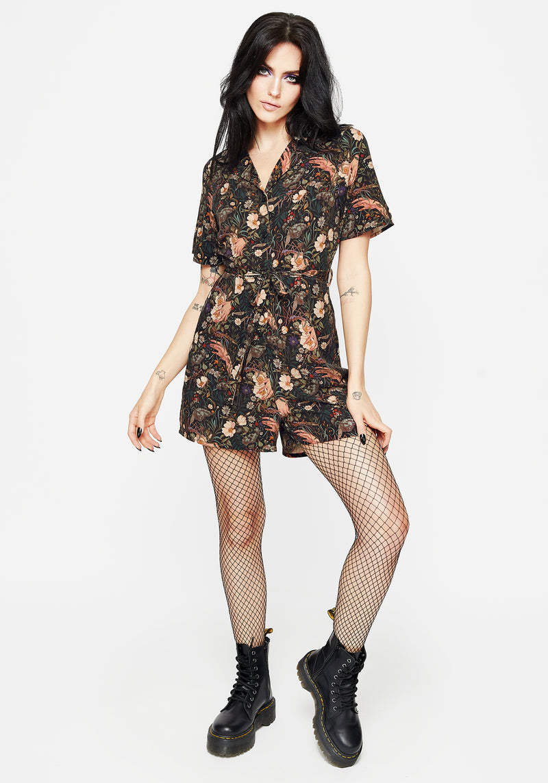 Ophelia Viscose Button Up Playsuit