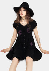 Scutellaria Embroidered Button Up Mini Dress