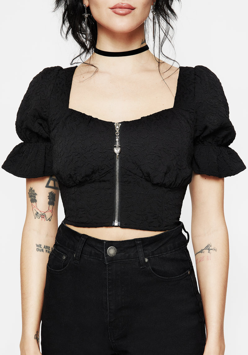 Betrayal Zip Up Crop Top