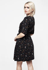 Sickle Moon Mini Wrap Dress