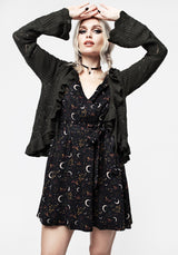 Sickle Moon Mini Wrap Dress