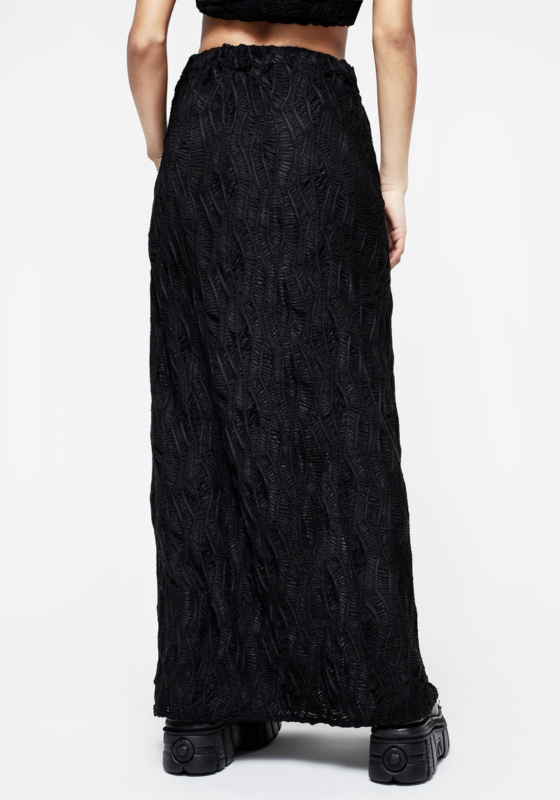 Agitate Textured Jersey Split Maxi Skirt