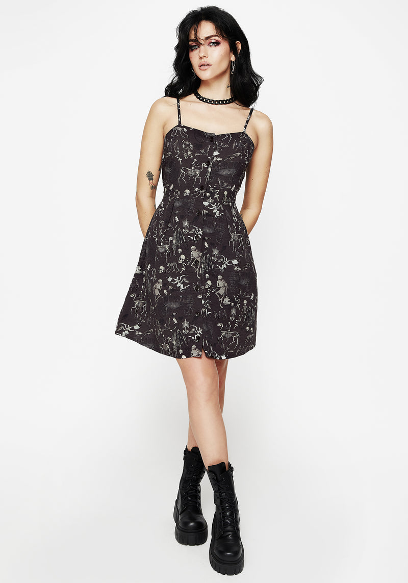 Melancholia Button Up Mini Apron Dress