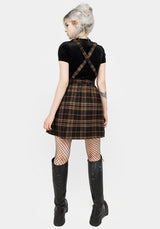 Artume Embroidered Check Mini Pinafore Dress