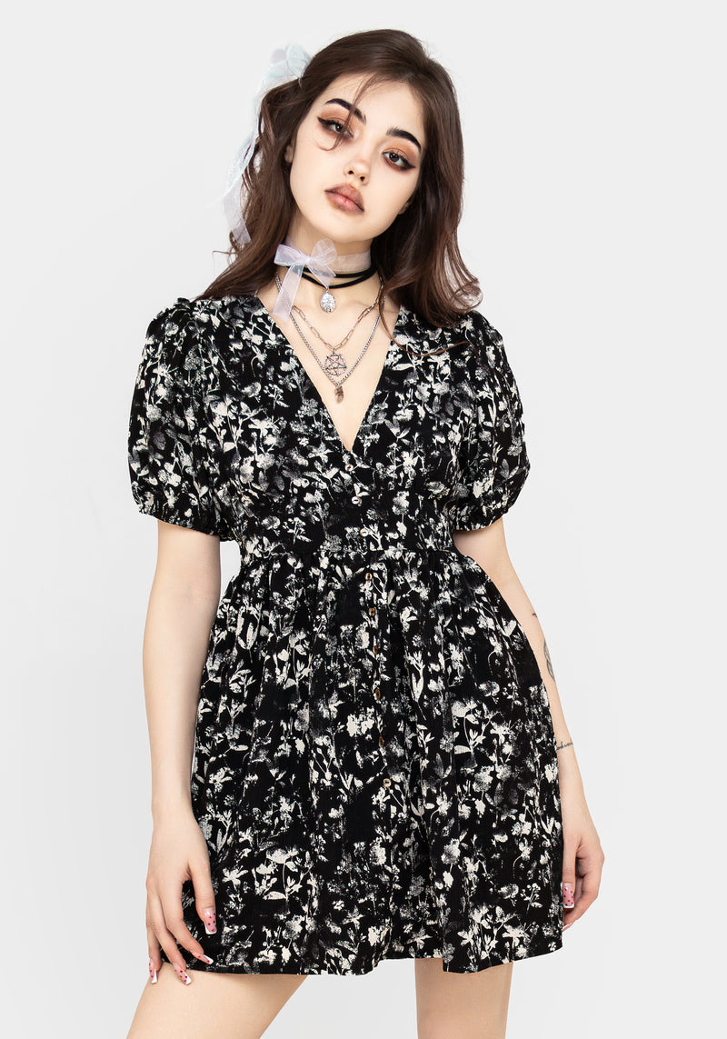 Eulogy Button Front Mini Dress