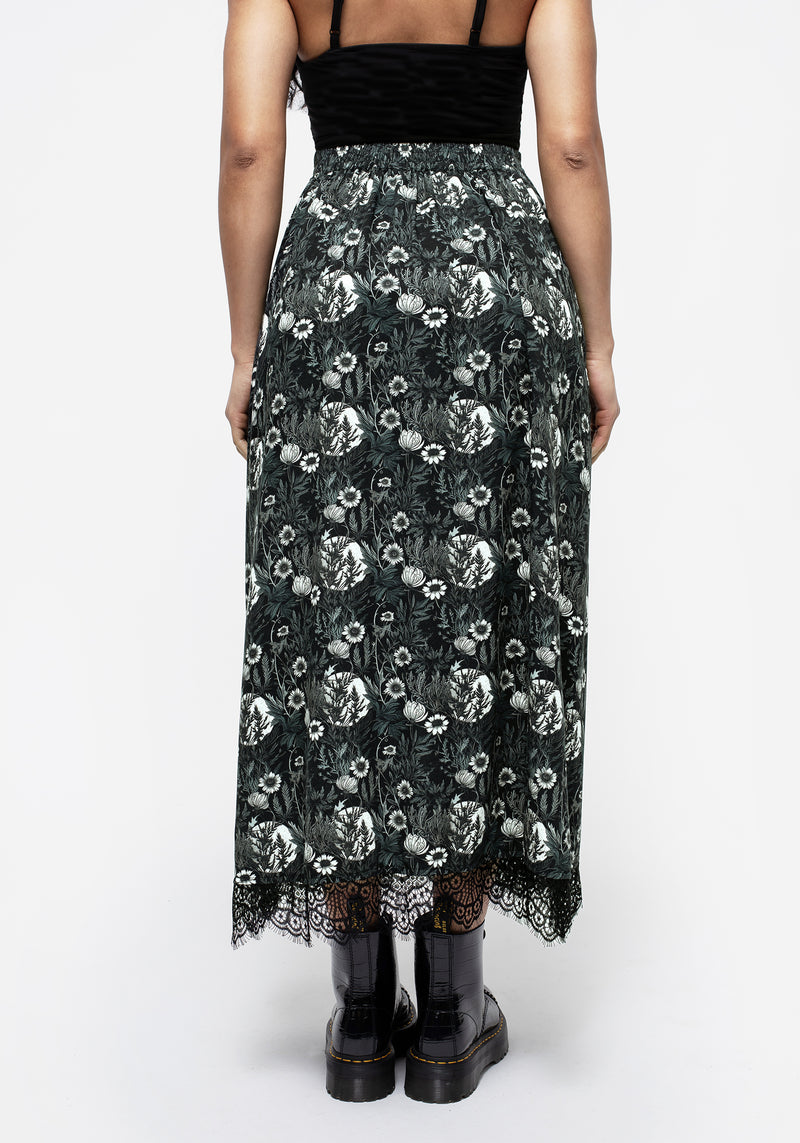 Nightbloom Button Front Midaxi Skirt