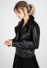 Sigil Embroidered Faux Leather Jacket