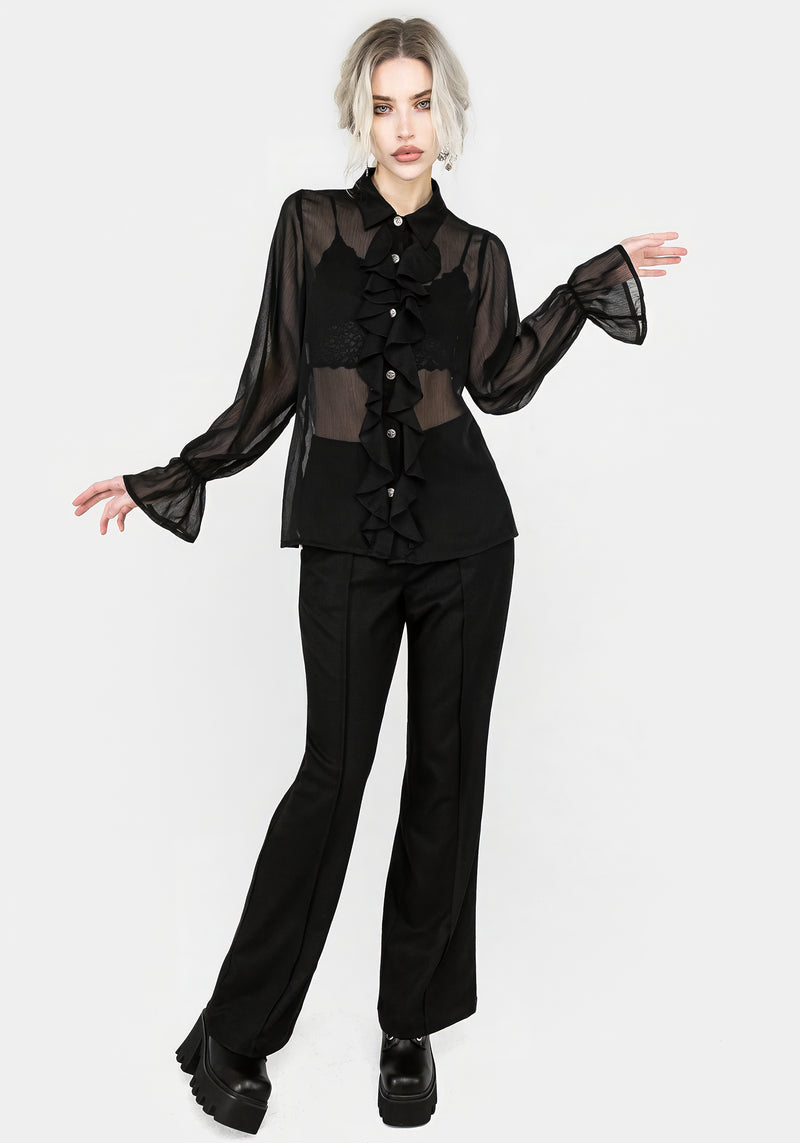 Shelly Sheer Ruffle Shirt