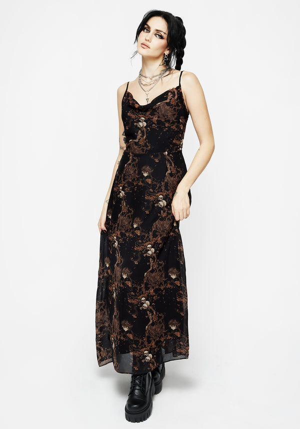 Underworld Printed Chiffon Cami Maxi Dress