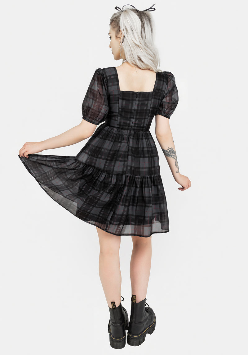 Salome Organza Check Mini Dress