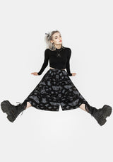 Parasite Bugs Button Front Midi Skirt - Black