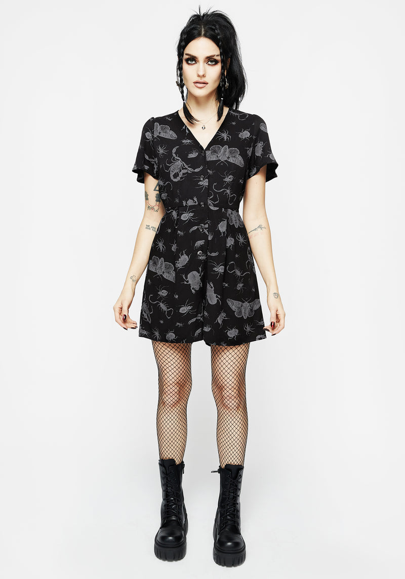 Parasite Bugs Playsuit - Black