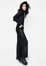 Herald Embroidered Wide Leg Trousers