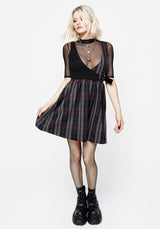 Gambit Check Wrap Suspender Mini Dress