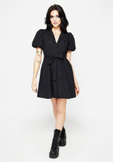 Herbalist Embroidered Mini Shirt Dress