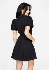 Herbalist Embroidered Mini Shirt Dress