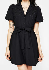 Herbalist Embroidered Mini Shirt Dress