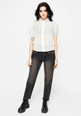 Madeleine Embroidered Chiffon Blouse Top